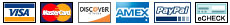 Visa, Mastercard, Discover, Amex, eChecks & PayPal